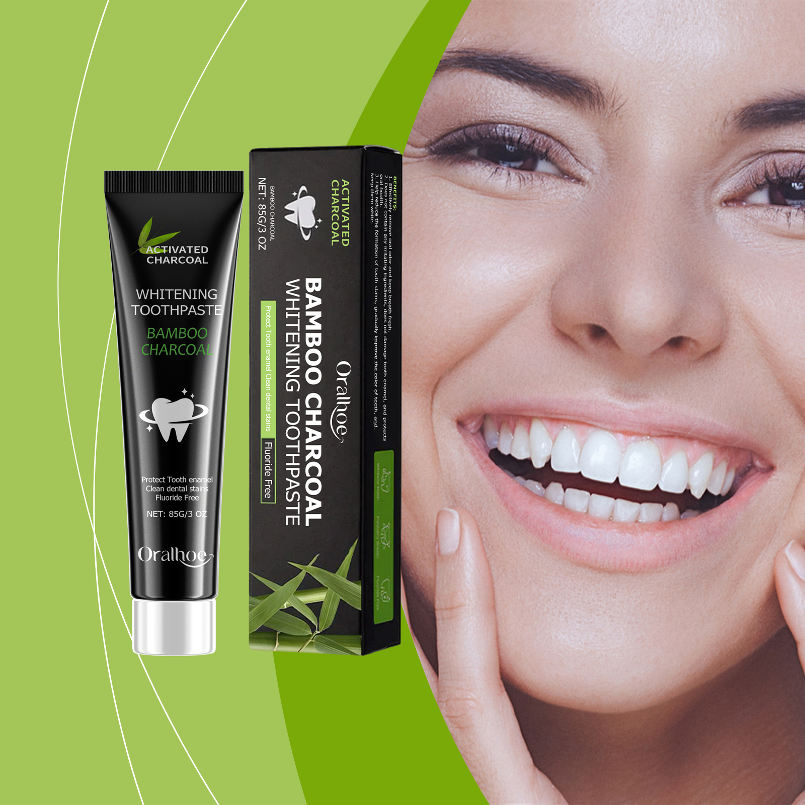 Teeth Whitening Charcoal - Bamboo Charcoal Deep Teeth Yellowing Toothpaste