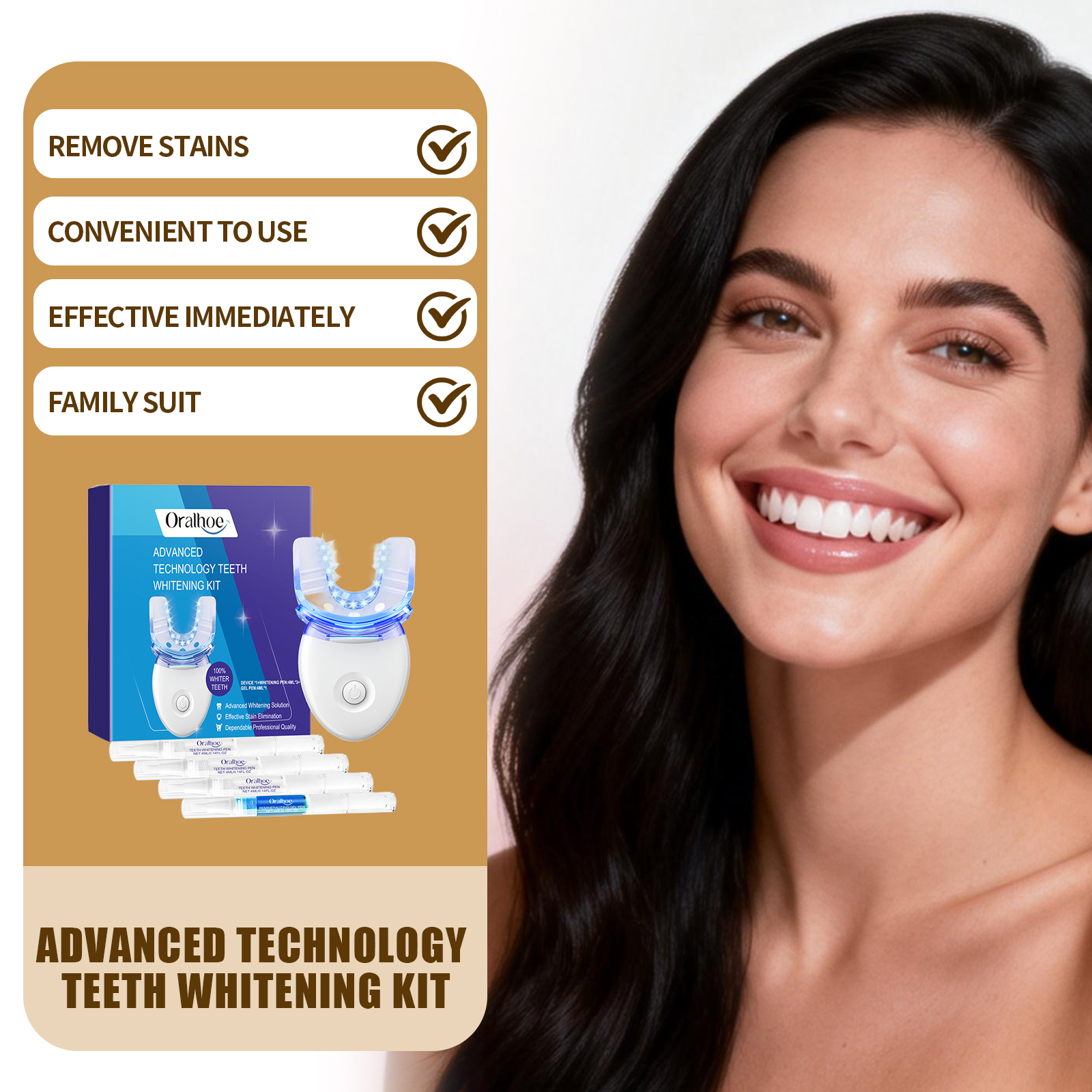 Teeth Whitening Bleaching Kit - Teeth Whitening Kits Removing Stain Restoring