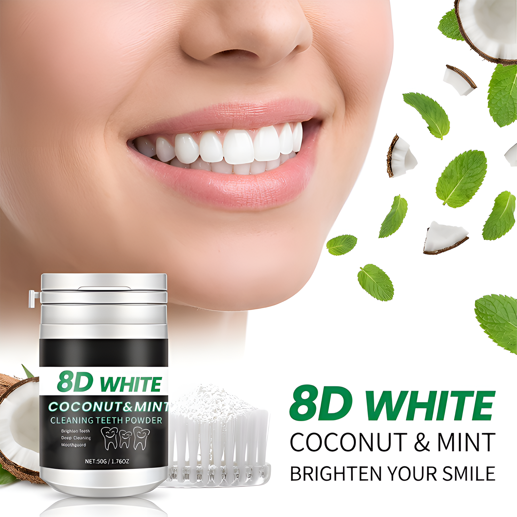 Teeth Whitening Charcoal - 8D Charcoal Teeth Whitening Powder –