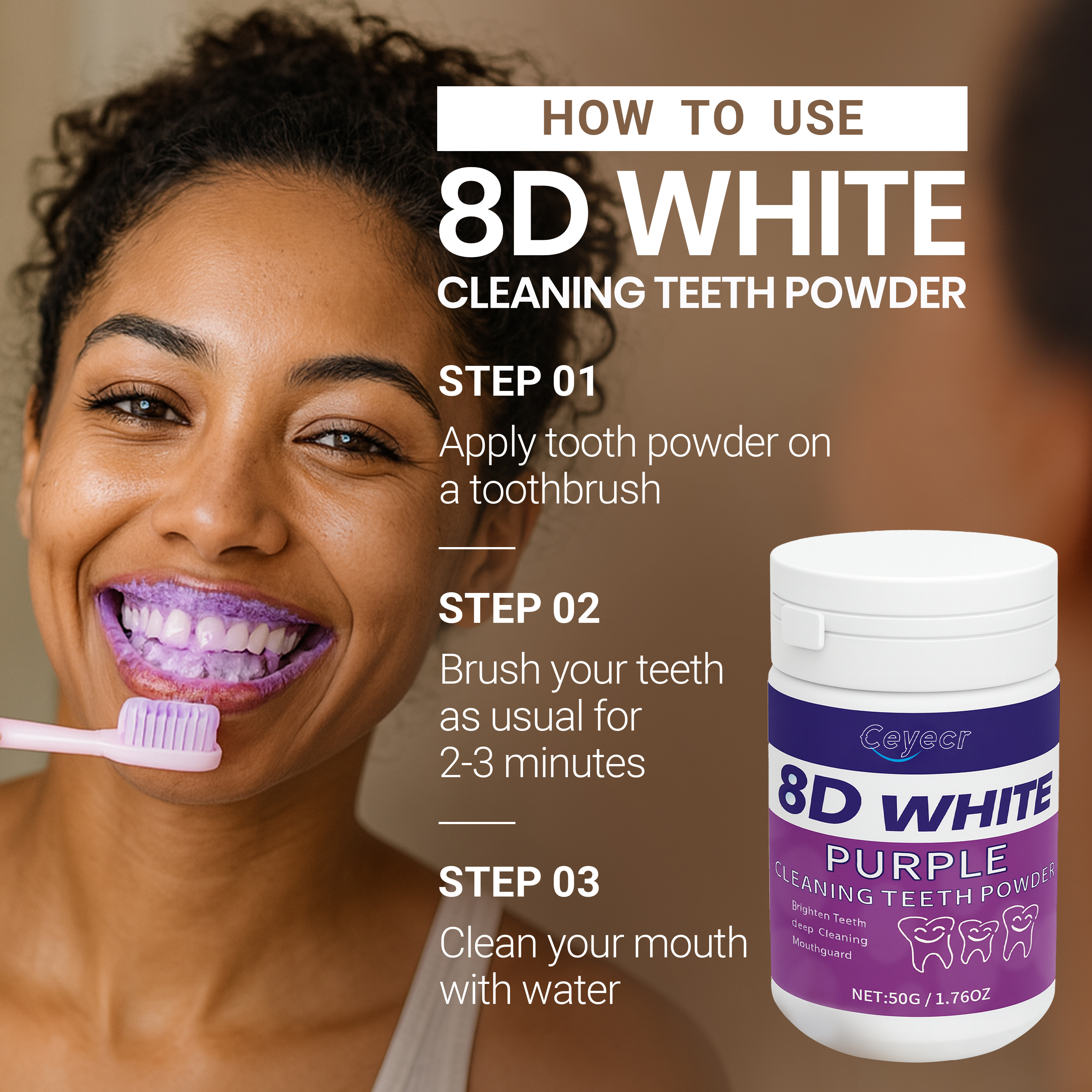 8D white Teeth Whitening Powde - Teeth Whitening Near Me review and price
