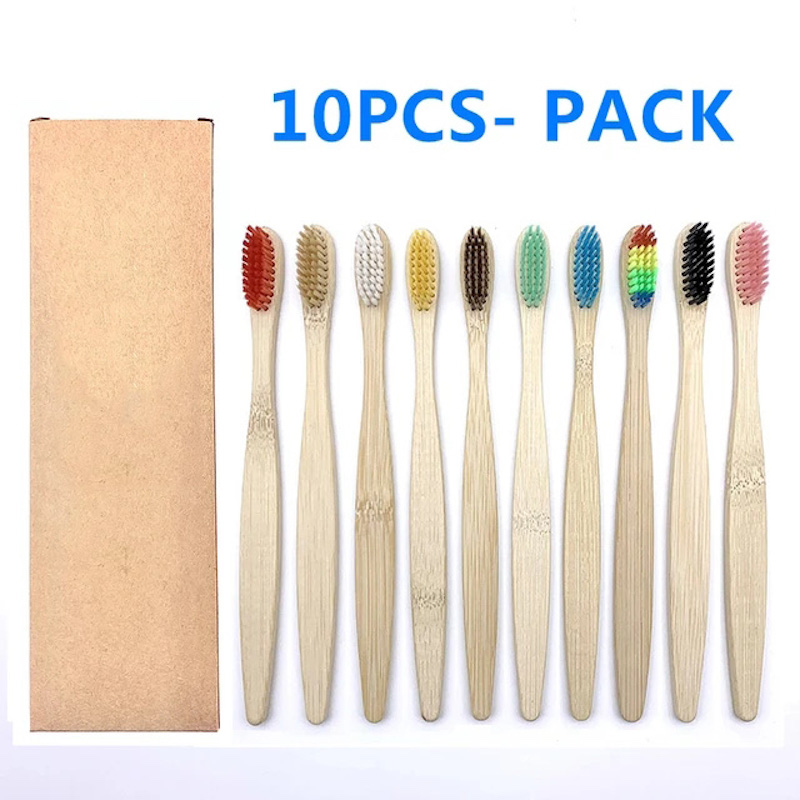 10PCS Natural Bamboo Toothbrus - Teeth Whitening Natural review and price