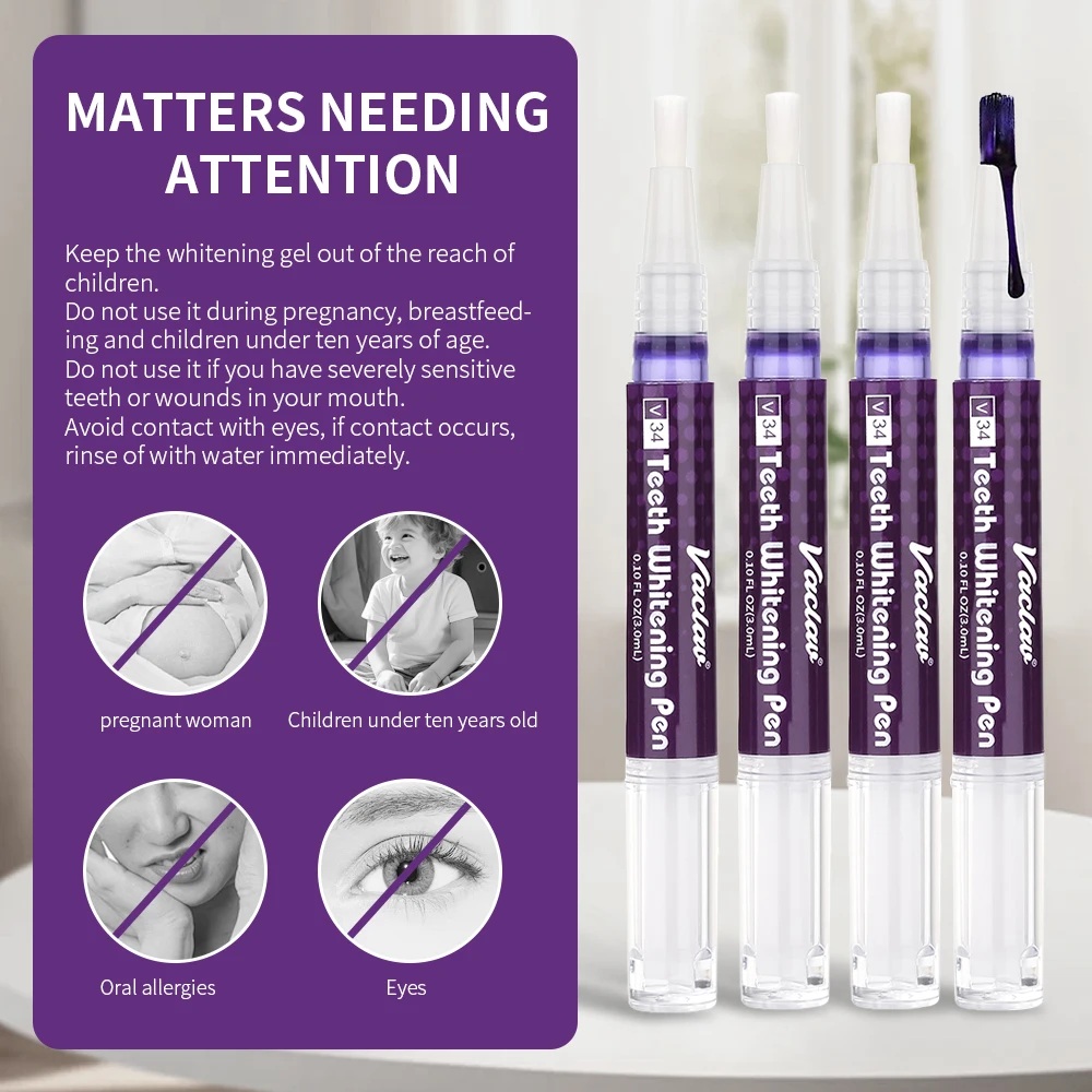 Vaclav V34 Purple teeth whiten - Teeth Whitening Pen review and price