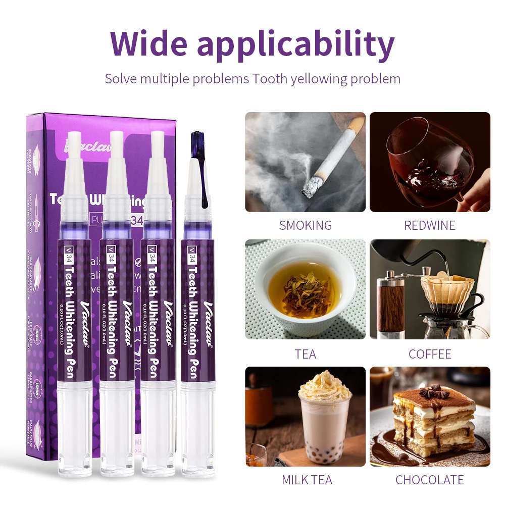 Vaclav V34 Purple teeth whiten - Teeth Whitening Pen review and price
